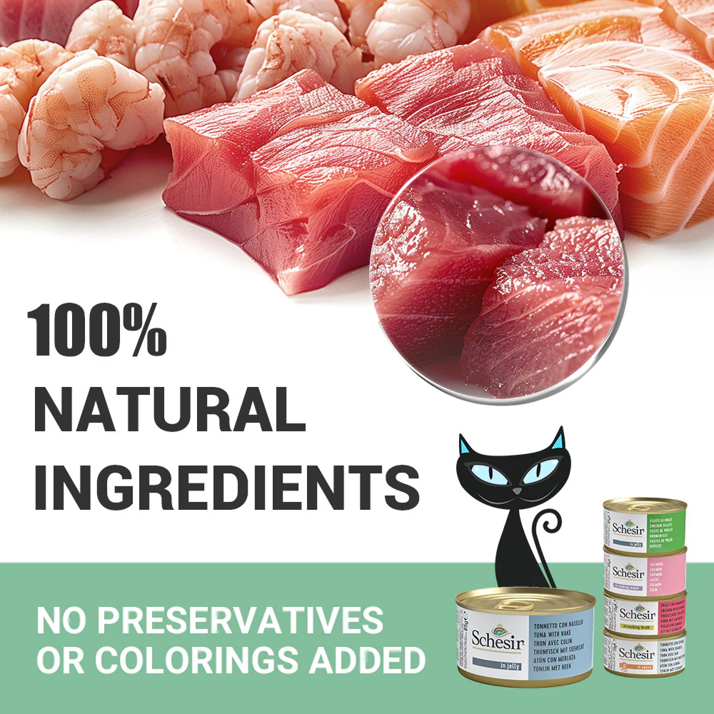 Schesir Tuna Whole Meat with Hake in Jelly Cat Wet Food - Image 3