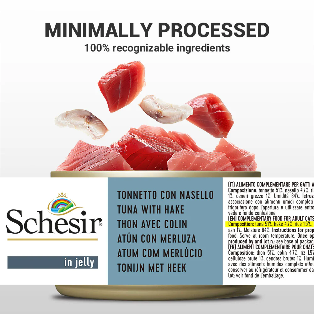 Schesir Tuna Whole Meat with Hake in Jelly Cat Wet Food - Image 6