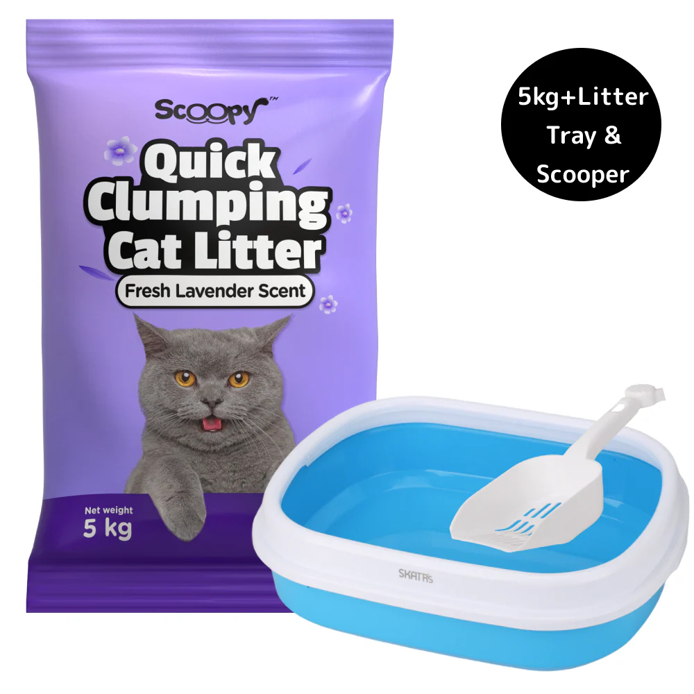 Scoopy Quick Clumping Lavender Scented Litter with Skatrs Litter Tray and Scooper for Cats - Image 14