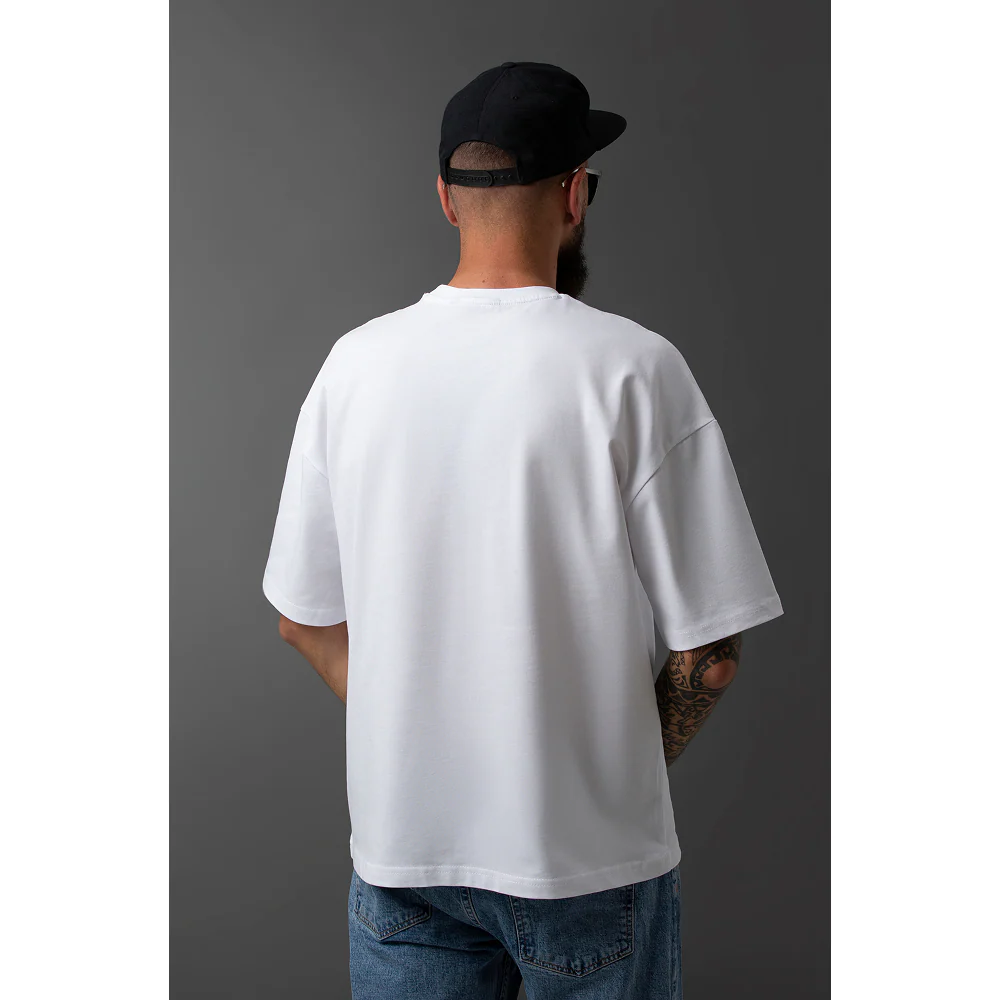 Seek Buy Love All About My Cats Unisex Oversized Tee (White) - Image 4