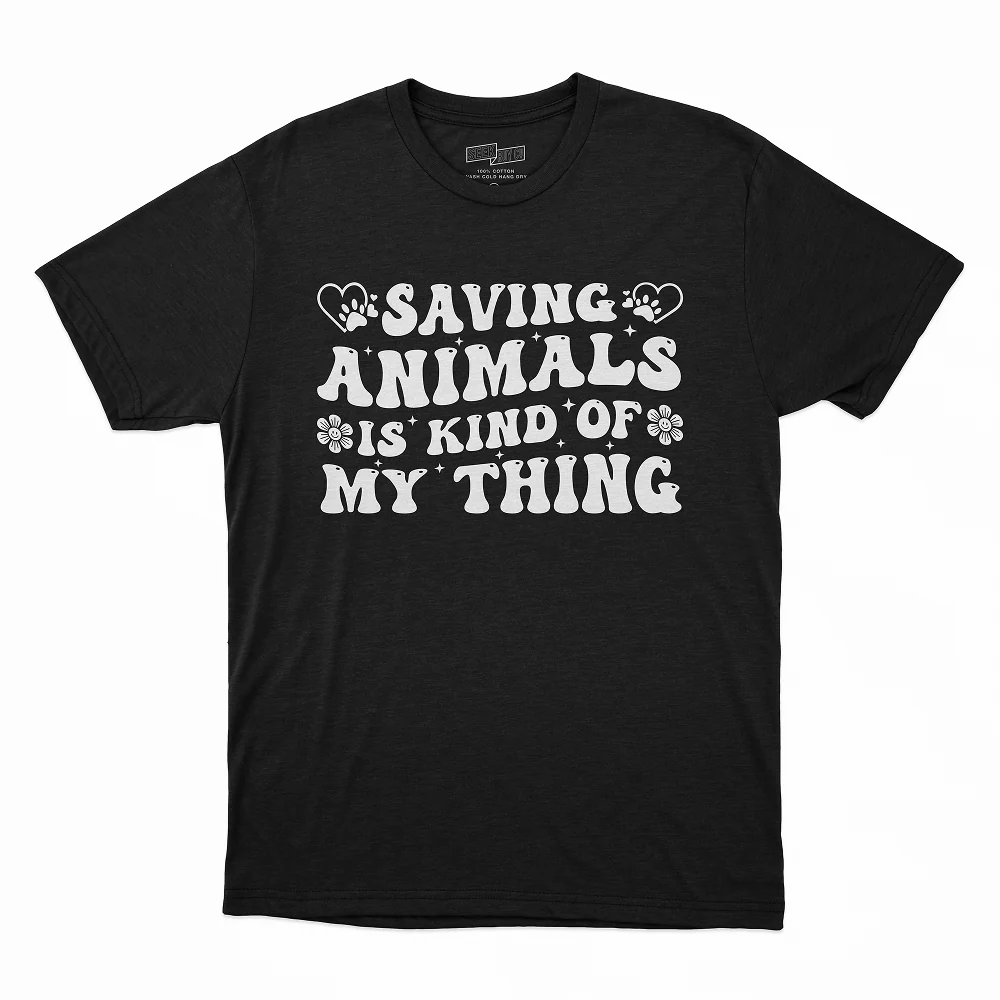 Seek Buy Love Animal Saviours Unisex Regular Tee (Black) - Image 3