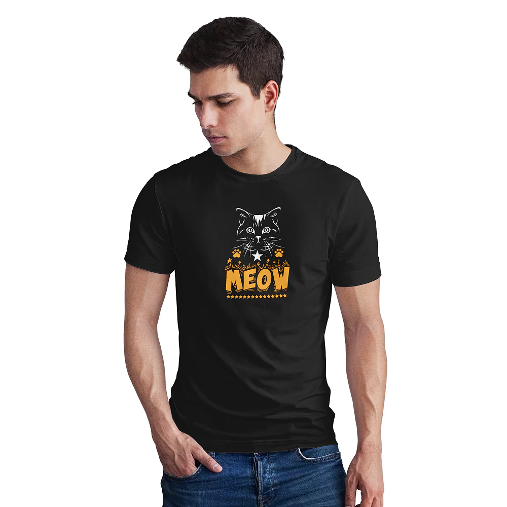 Seek Buy Love Cat Lovers Unisex Tee (Black) - Image 3