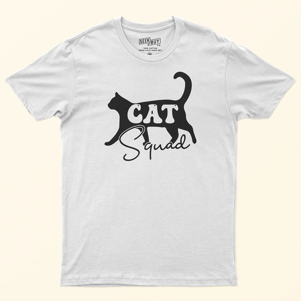 Seek Buy Love Cat Squad Tee (White) - Image 6