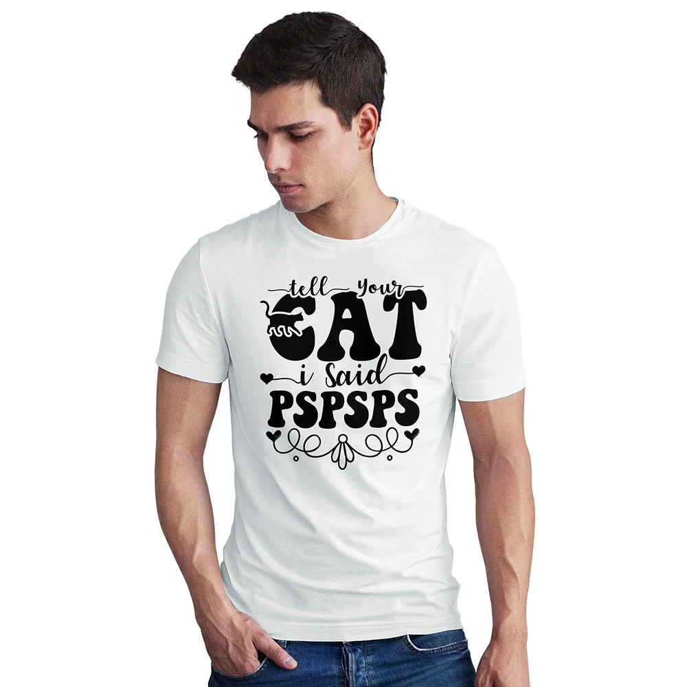 Seek Buy Love Cat Whispers Regular Tee (White) - Image 8