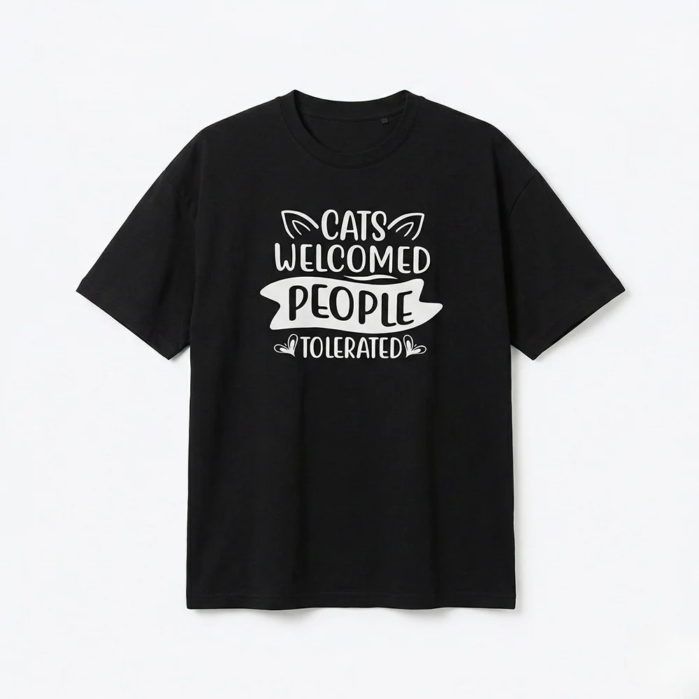 Seek Buy Love Cats Welcomed, People Tolerated Oversized Tee - Image 4