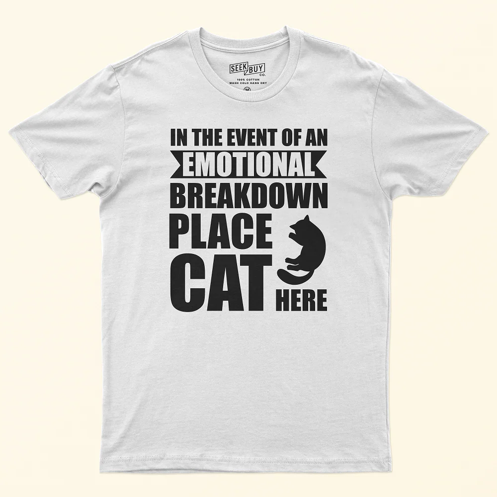 Seek Buy Love Emotional Support Cat Tee (White) - Image 4