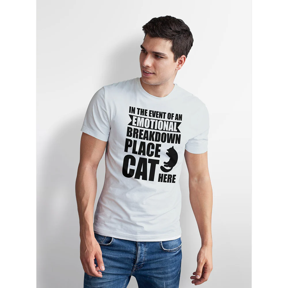 Seek Buy Love Emotional Support Cat Tee (White) - Image 5