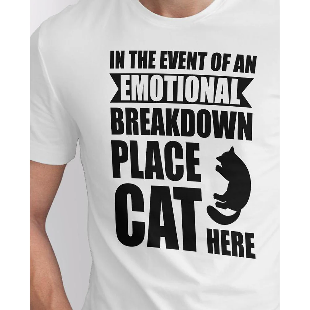Seek Buy Love Emotional Support Cat Tee (White) - Image 6