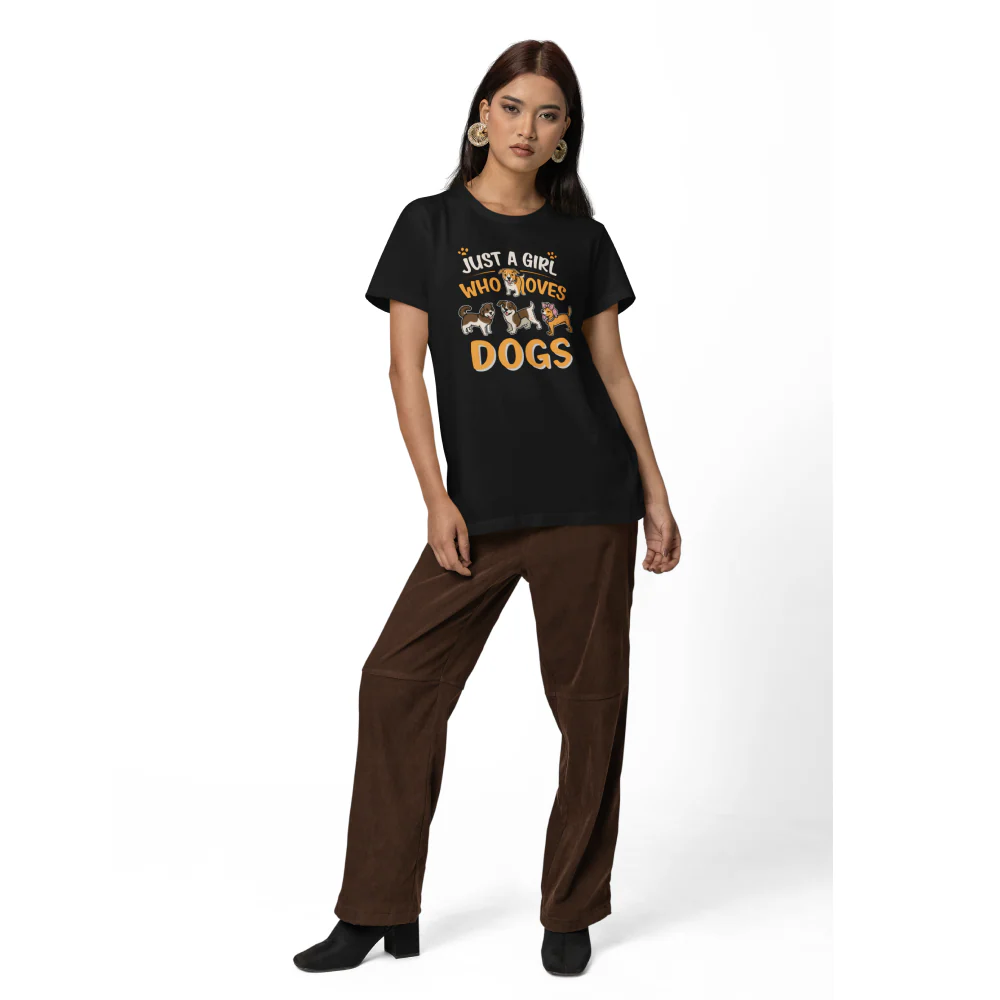 Seek Buy Love Just A Girl who Loves Dog Tee (Black) - Image 3