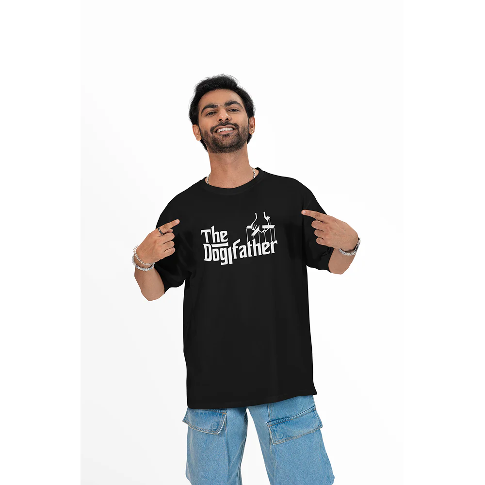 Seek Buy Love The Dogfather Unisex Oversized Tshirt (Black) - Image 4