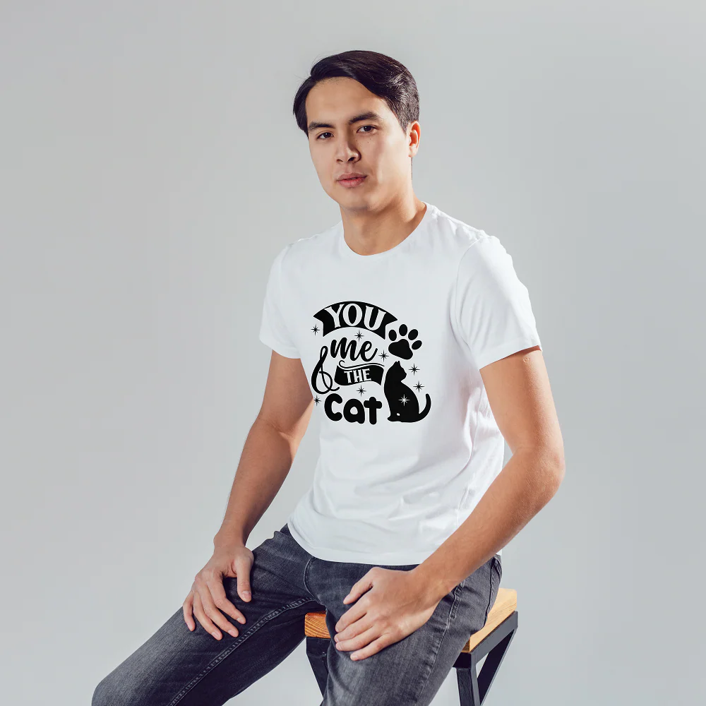 Seek Buy Love You Me And The Cat Unisex Tee (White) - Image 3
