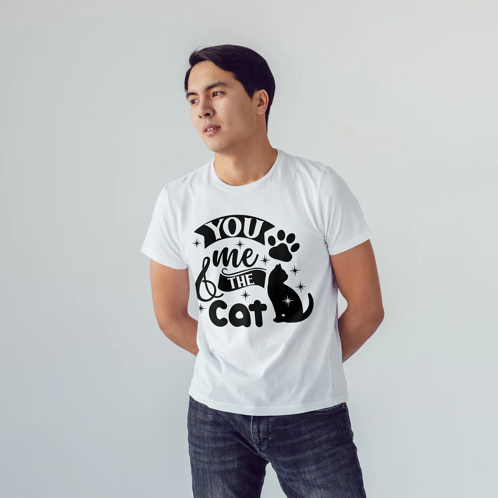 Seek Buy Love You Me And The Cat Unisex Tee (White) - Image 4