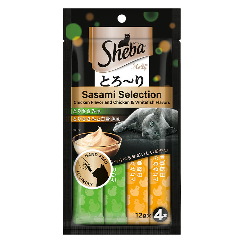 Sheba Chicken & Chicken Whitefish Sasami Selection Melty Premium Cat Treats - Image 2