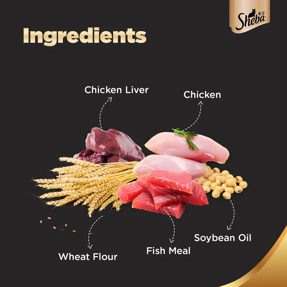 Sheba Chicken Loaf Rich Premium Adult Fine Wet Food and Salmon All Life Stage Cat Dry Food Combo - Image 3