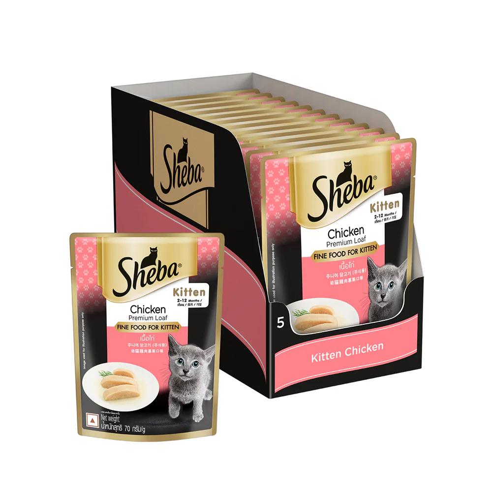 Sheba Chicken Loaf Rich Premium Kitten (2 to 12 Months) Fine Cat Wet Food - Image 17