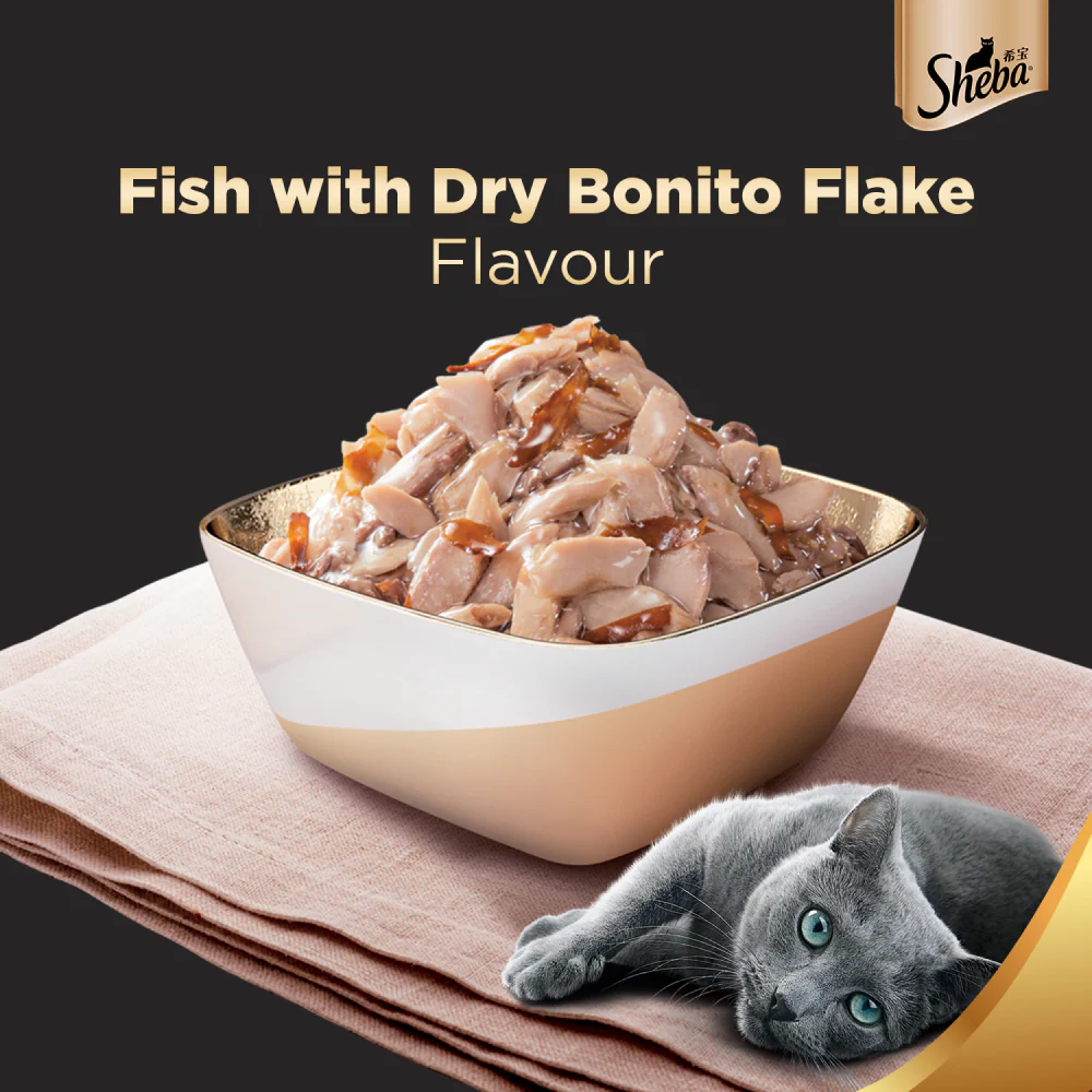 Sheba Chicken With Tuna In Gravy and Fish with Dry Bonito Flake Premium Cat Wet Food Combo - Image 14