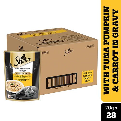 Sheba Chicken With Tuna In Gravy and Tuna Pumpkin & Carrot In Gravy Rich Premium Adult Fine Cat Wet Food Combo - Image 23