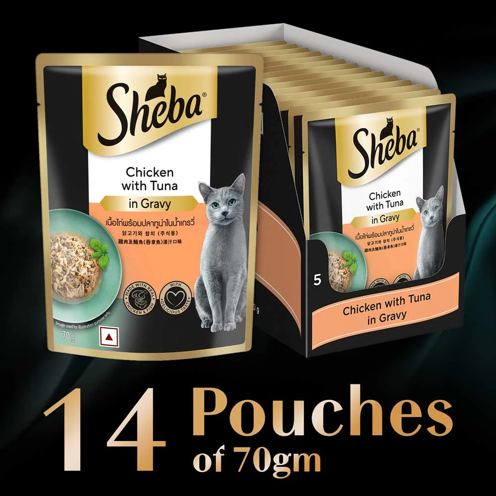 Sheba Chicken With Tuna In Gravy Rich Premium Adult Fine Cat Wet Food - Image 16