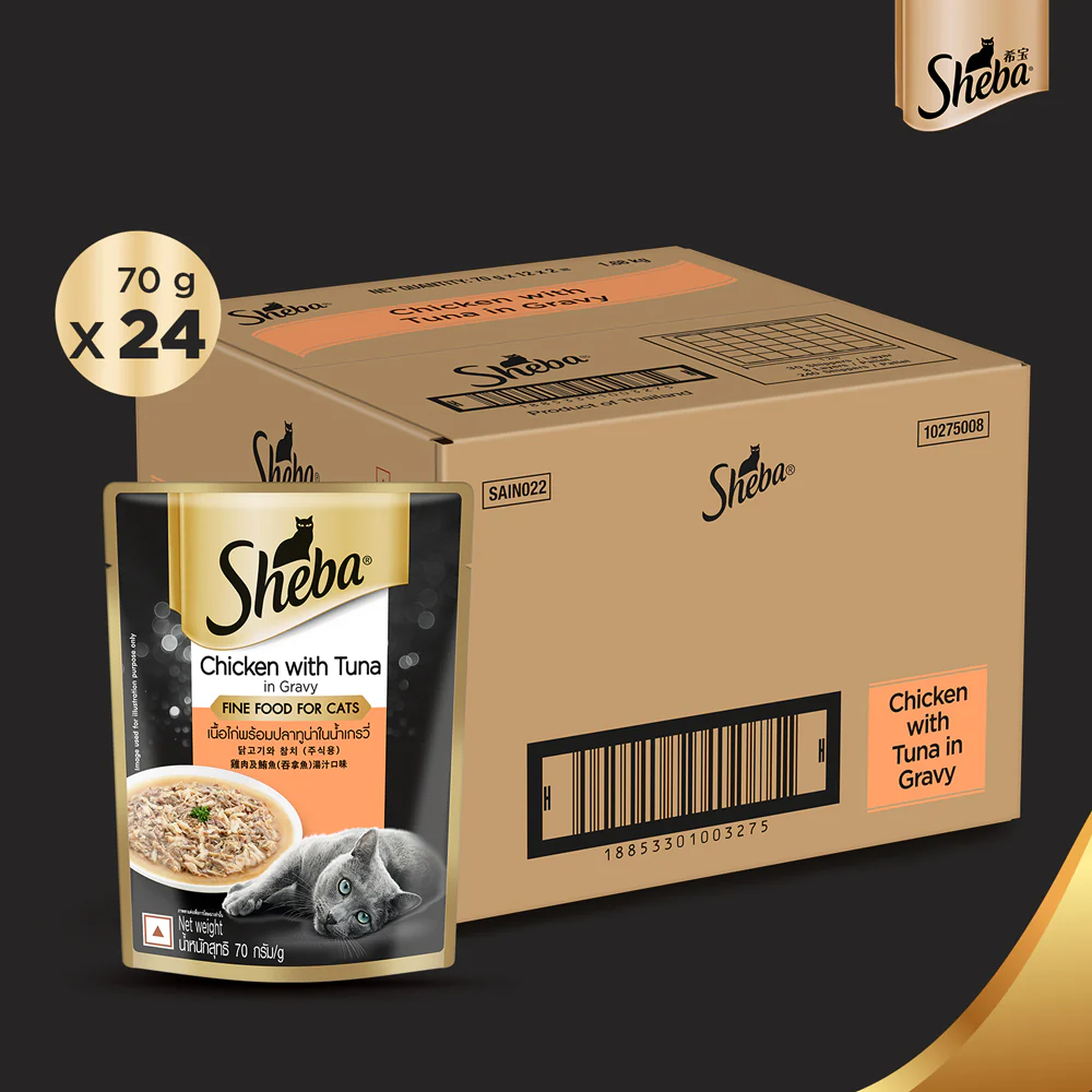 Sheba Chicken With Tuna In Gravy Rich Premium Adult Fine Cat Wet Food - Image 13