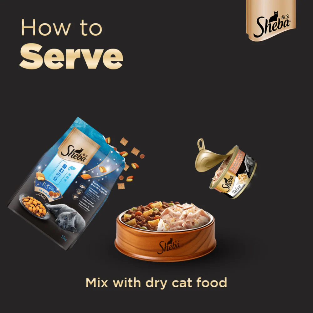 Sheba Complete Nutrition Succulent Chicken Breast In Gravy Cat Wet Food and Chicken Flavour Irresistible All Life Stage Cat Dry Food Combo - Image 8