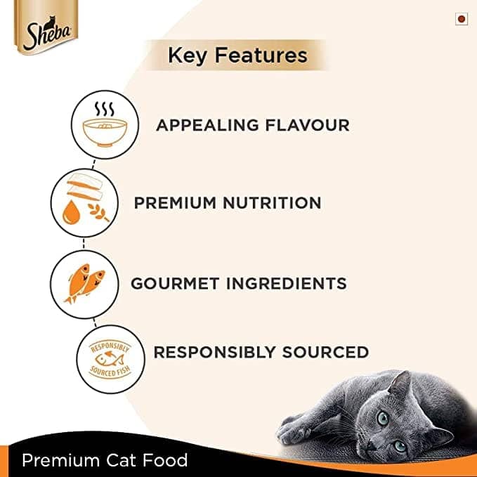Sheba Complete Nutrition Succulent Chicken Breast In Gravy Cat Wet Food and Chicken Flavour Irresistible Cat Dry Food Combo - Image 6