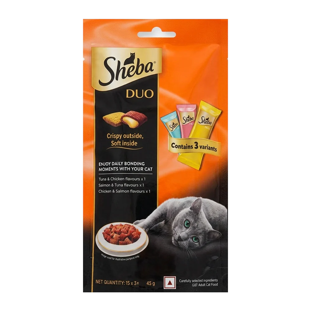 Sheba Duo Tuna & Chicken, Salmon & Tuna, Chicken & Salmon Crunchy Adult Cat Treats - Image 20