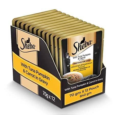 Sheba Fish with Dry Bonito Flake and Tuna Pumpkin & Carrot In Gravy Rich Premium Adult Fine Cat Wet Food Combo - Image 3