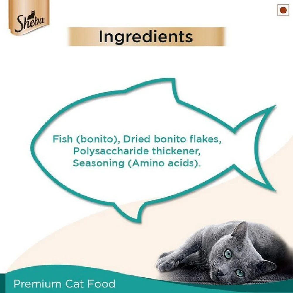Sheba Fish with Dry Bonito Flake, Skipjack & Salmon Fish and Fish with Sasami Cat Wet Food Combo - Image 10