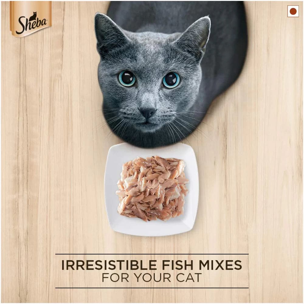 Sheba Fish with Sasami and Skipjack & Salmon Fish Mix Cat Wet Food Combo - Image 12
