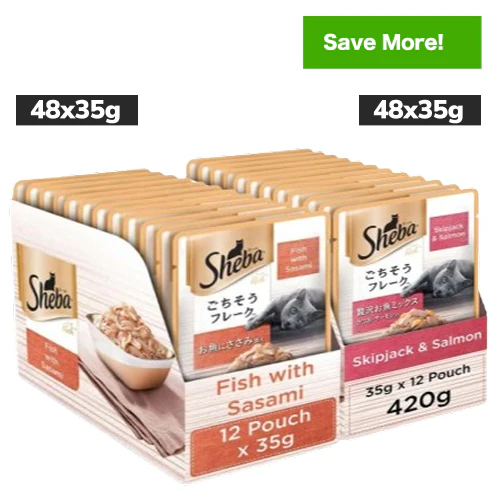 Sheba Fish with Sasami and Skipjack & Salmon Fish Mix Cat Wet Food Combo - Image 14