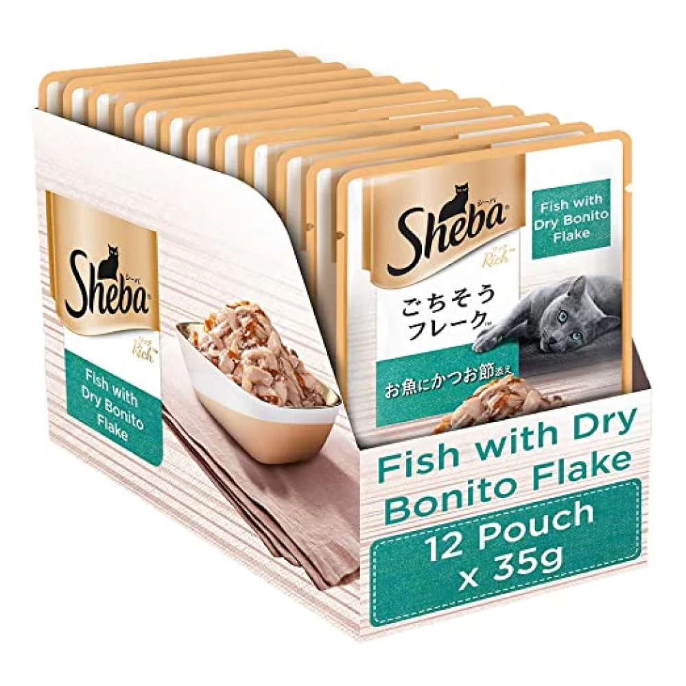 Sheba Skipjack & Salmon, Dry Bonito Flake and Maguro & Bream Fish Mix Premium Cat Wet Food Combo - Image 12