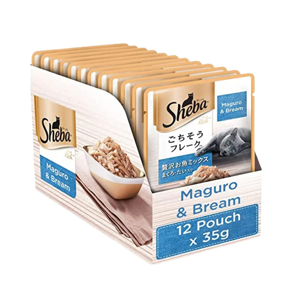 Sheba Skipjack & Salmon, Dry Bonito Flake and Maguro & Bream Fish Mix Premium Cat Wet Food Combo - Image 13