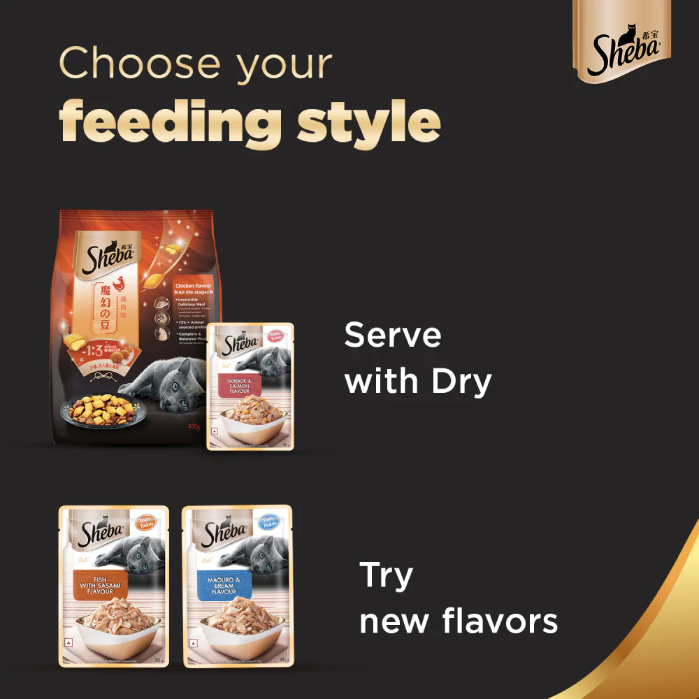 Sheba Skipjack & Salmon, Dry Bonito Flake and Maguro & Bream Fish Mix Premium Cat Wet Food Combo - Image 8