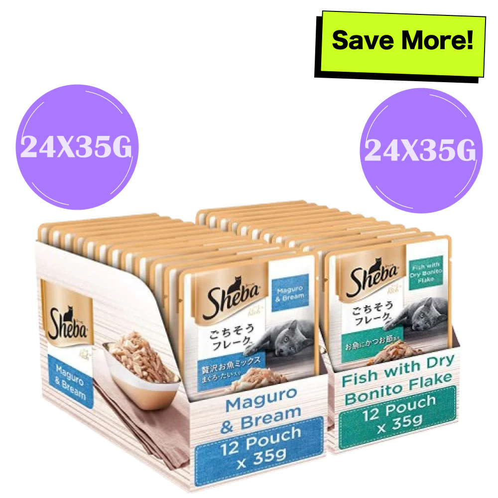 Sheba Maguro Bream Fish and Fish with Dry Bonito Flake Cat Wet Food Combo - Image 11