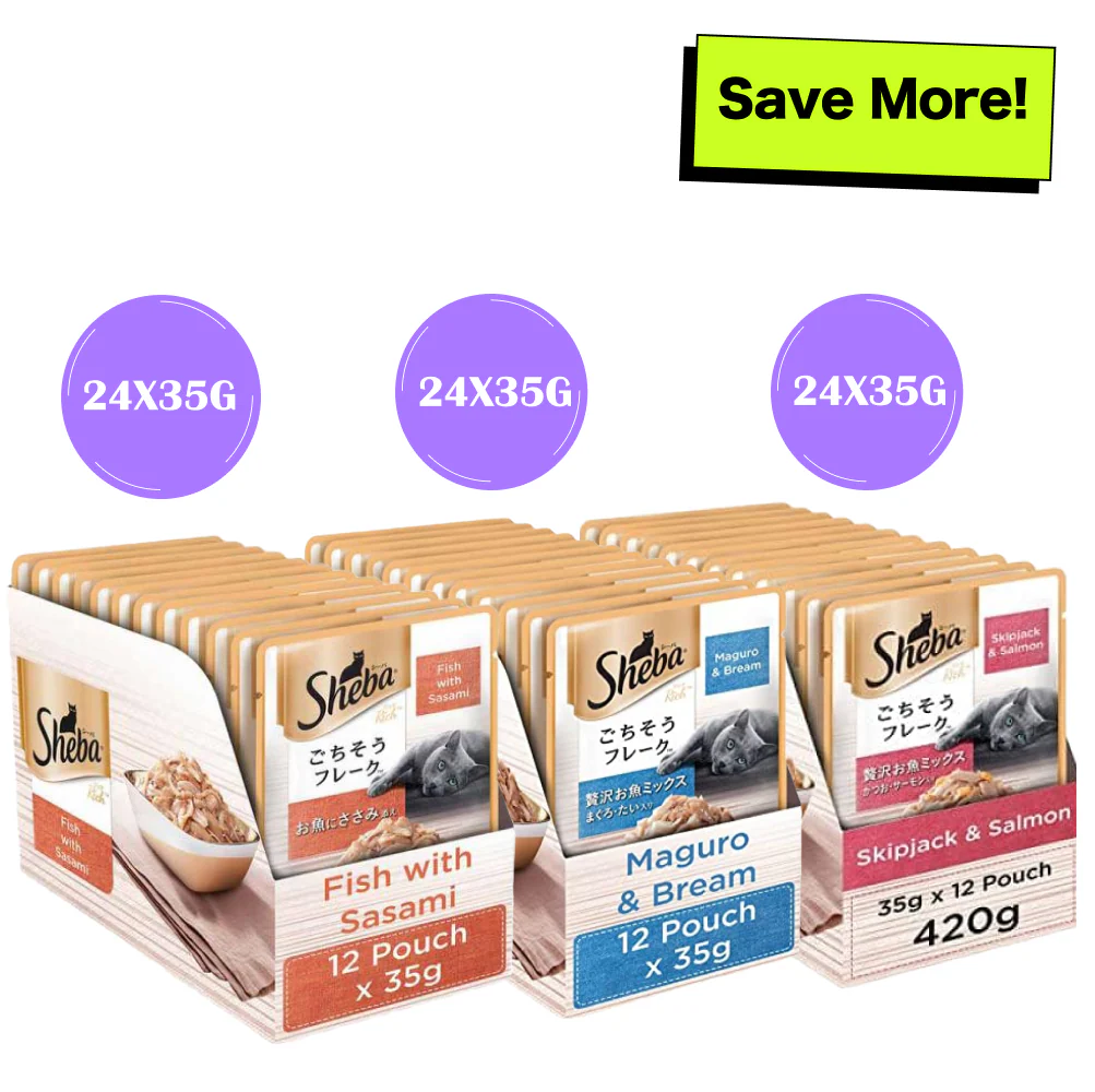 Sheba Maguro & Bream Fish, Skipjack & Salmon Fish and Fish with Sasami Mix Premium Cat Wet Food Combo - Image 20