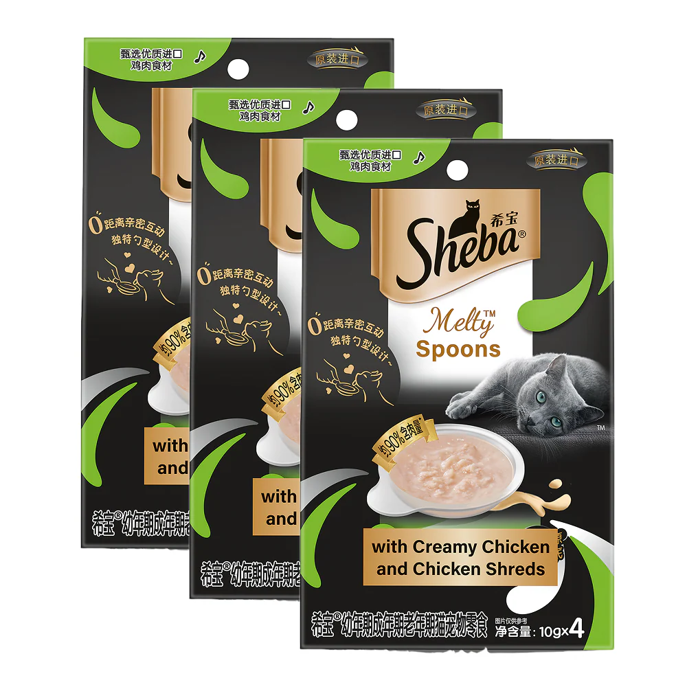 Sheba Melty Spoons Creamy Chicken & Chicken Shred Lickable Creamy Cat Treats - Image 17