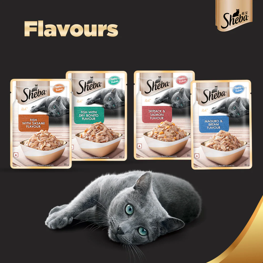 Sheba Skipjack & Salmon Fish, Maguro & Bream and Fish with Sasami Flake Premium Cat Wet Food Combo - Image 21