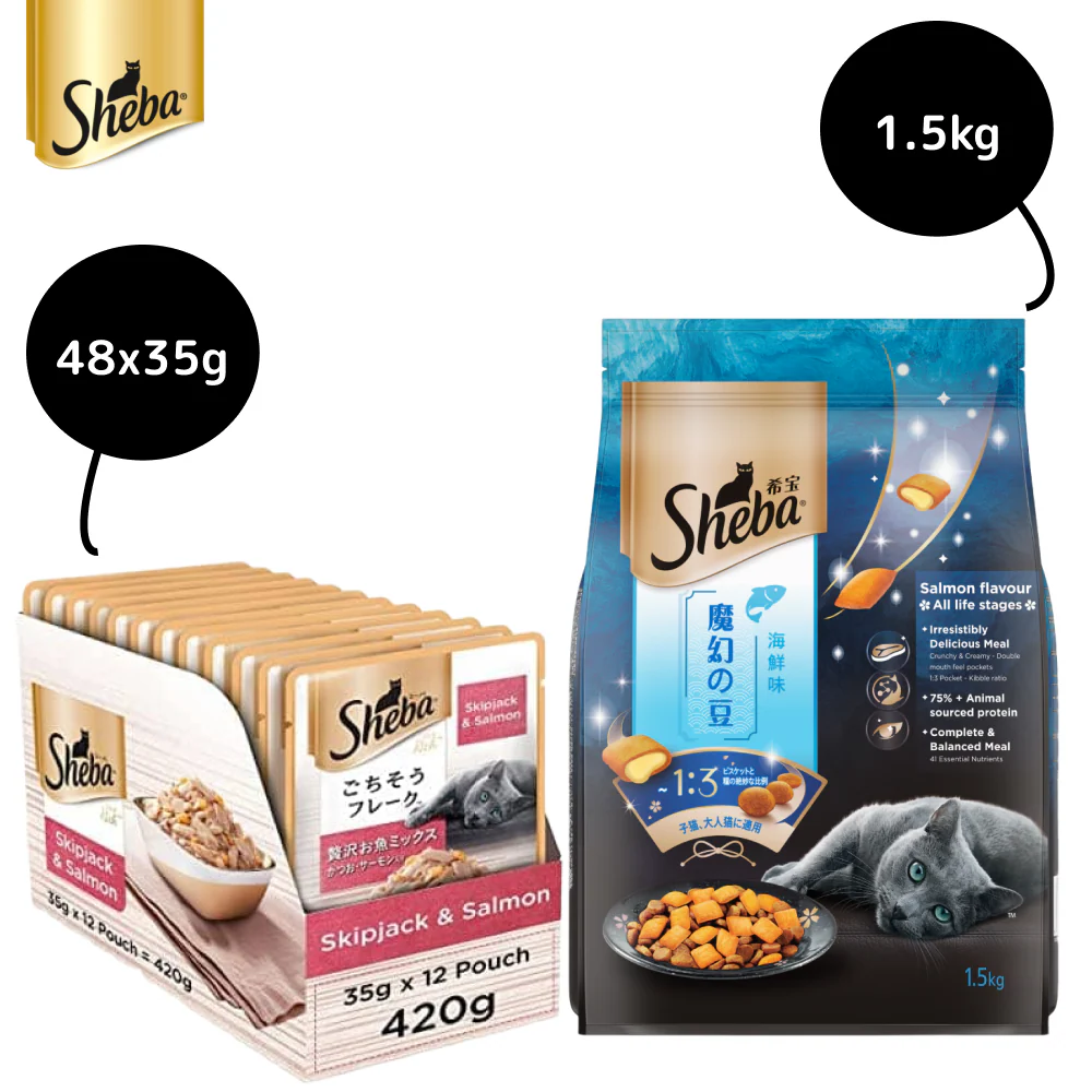 Sheba Skipjack & Salmon Fish Mix Cat Wet Food - Image 17