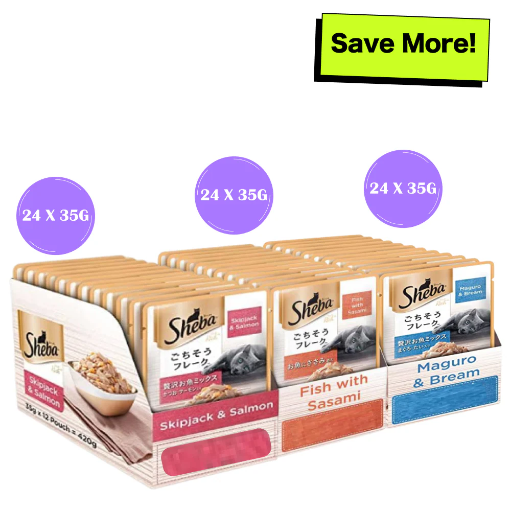 Sheba Skipjack & Salmon, Fish with Sasami and Maguro & Bream Fish Mix Premium Cat Wet Food Combo - Image 21