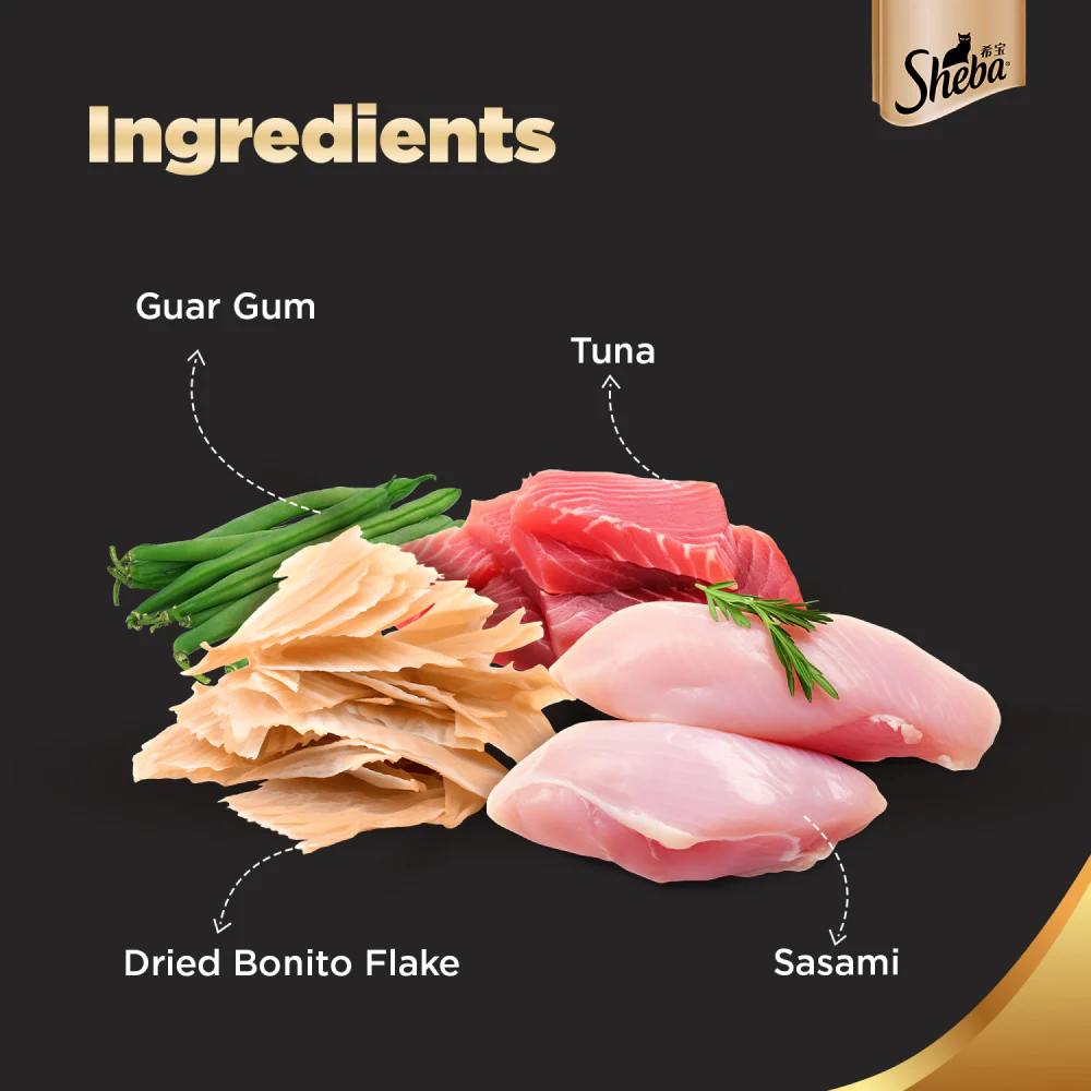 Sheba Skipjack & Salmon, Fish with Sasami and Maguro & Bream Fish Mix Premium Cat Wet Food Combo - Image 5
