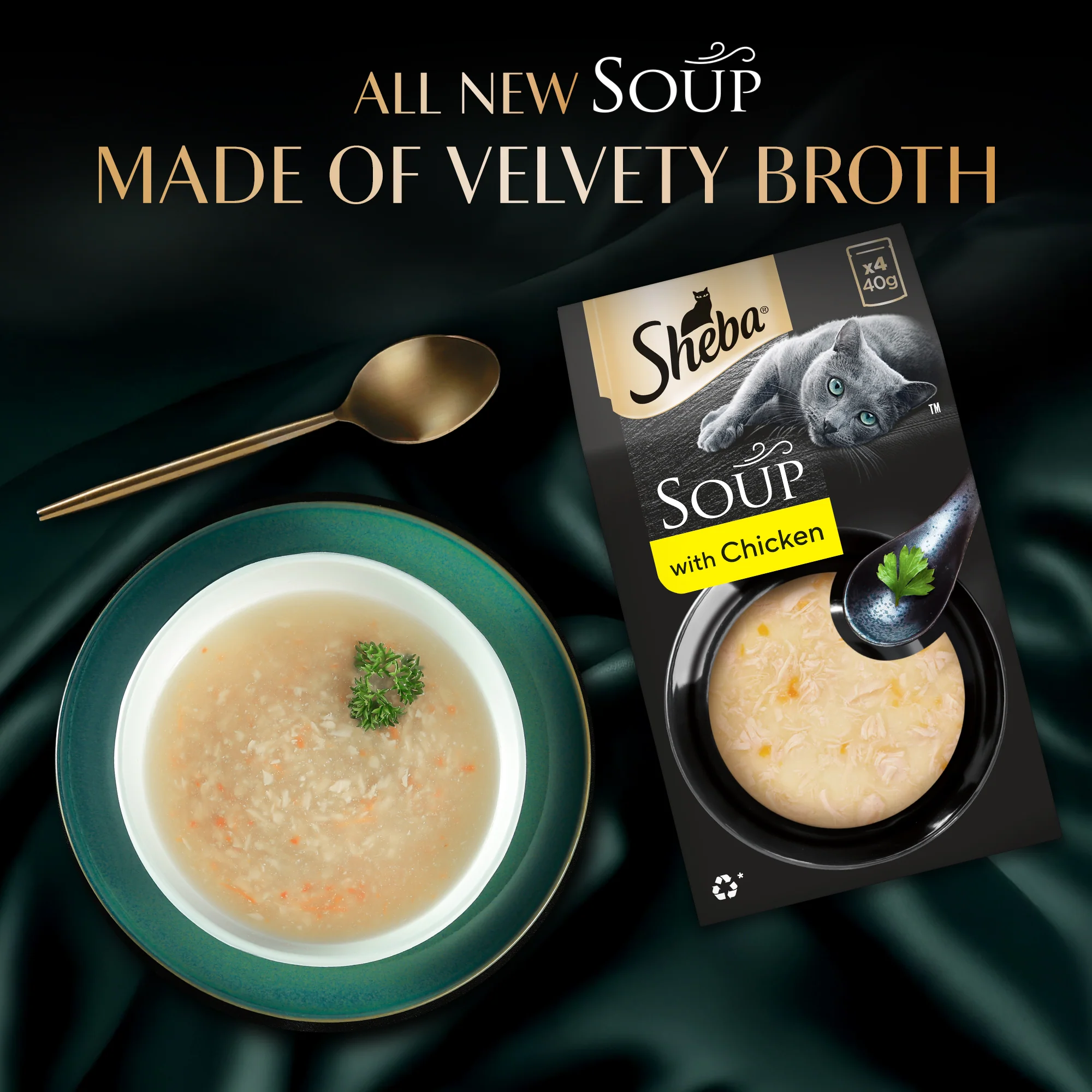 Sheba Soup with Chicken Adult Cat Wet Food - Image 3