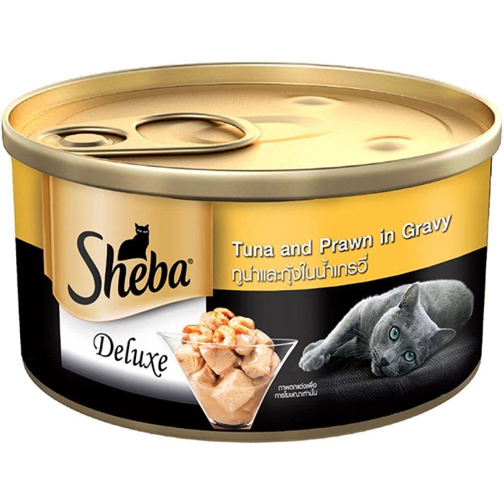 Sheba Tuna Fillet & Whole Prawns in Gravy Premium Cat Wet Food and Chicken Flavour Irresistible All Life Stage Cat Dry Food Combo - Image 2