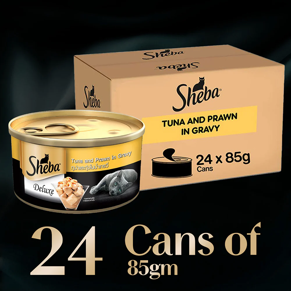 Sheba Tuna Fillet & Whole Prawns in Gravy Premium Cat Wet Food - Image 15
