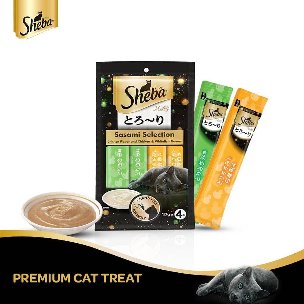Sheba Tuna Flavor and Tuna & Prawn Maguro and Sheba Chicken & Chicken Whitefish Sasami Melty Premium Treats for Cats Combo - Image 10
