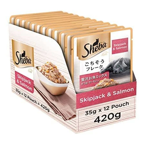 Sheba Tuna Flavor and Tuna & Prawn Maguro Selection Melty Premium Treat and Skipjack & Salmon Fish Mix Cat Wet Food Combo - Image 10