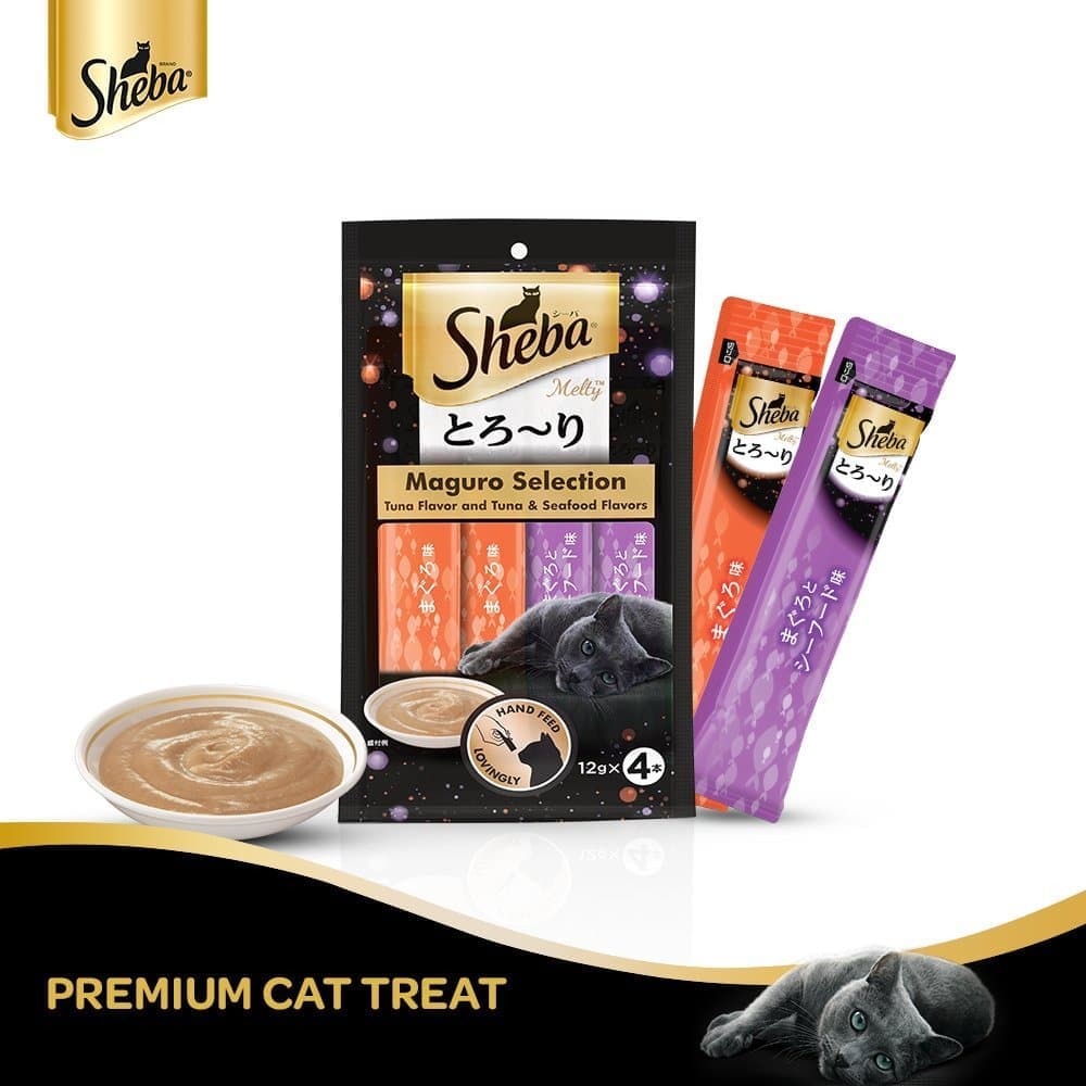 Sheba Tuna Flavor and Tuna & Prawn Maguro Selection Melty Premium Treat and Skipjack & Salmon Fish Mix Cat Wet Food Combo - Image 8