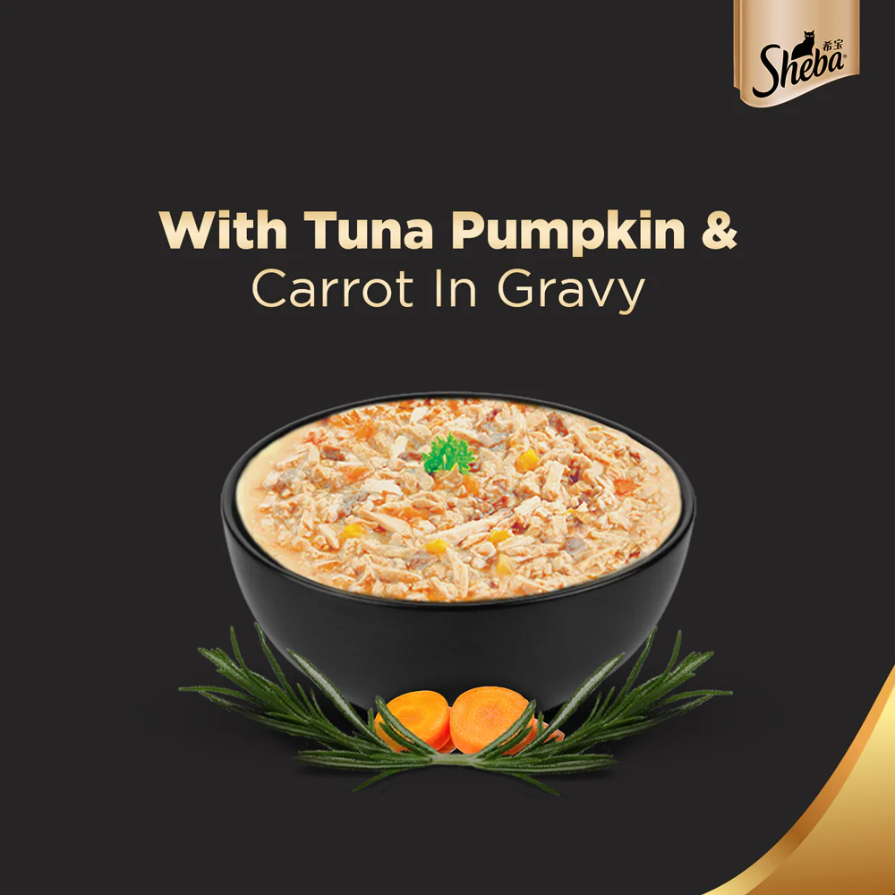 Sheba Tuna Pumpkin & Carrot In Gravy and Chicken With Tuna In Gravy Rich Premium Adult  Fine Cat Wet Food Combo - Image 14