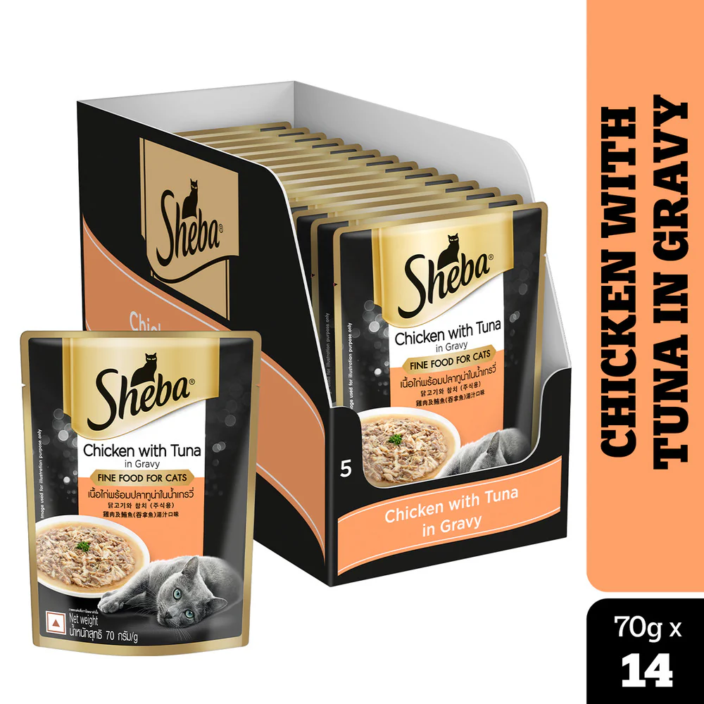 Sheba Tuna Pumpkin & Carrot In Gravy and Chicken With Tuna In Gravy Rich Premium Adult  Fine Cat Wet Food Combo - Image 19