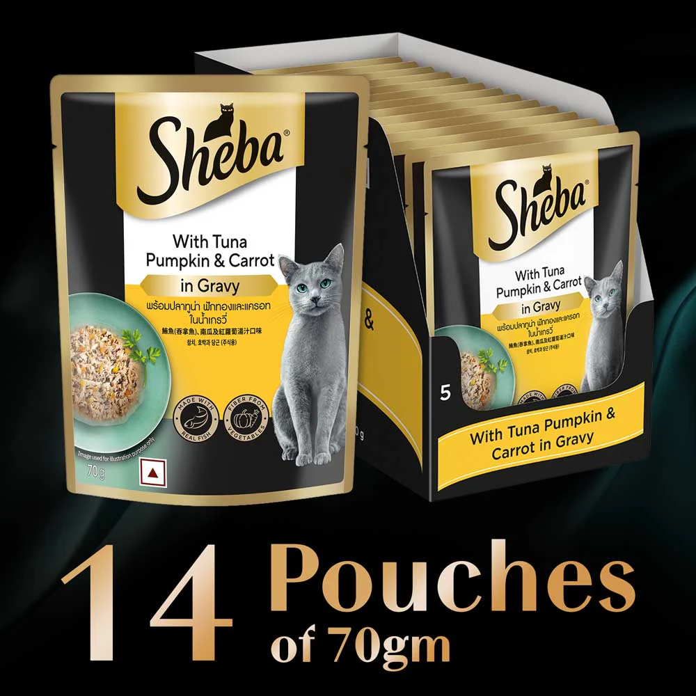 Sheba Tuna Pumpkin & Carrot In Gravy Rich Premium Adult Fine Cat Wet Food - Image 15