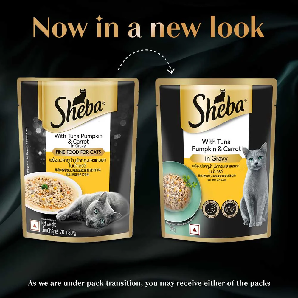 Sheba Tuna Pumpkin & Carrot In Gravy Rich Premium Adult Fine Cat Wet Food - Image 2